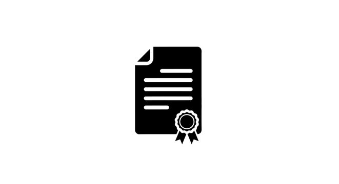 Certificate Document Icon With Ribbon.