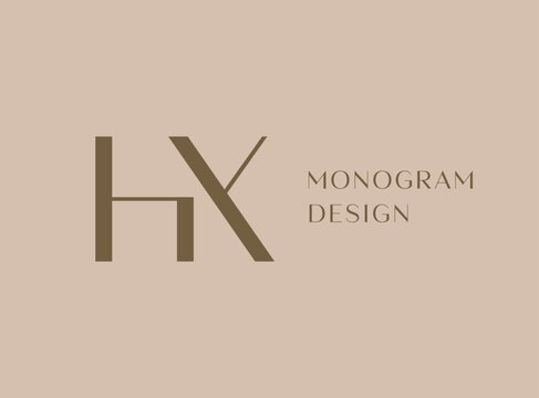 HX letter logo icon design. Classic style luxury initials monogram.