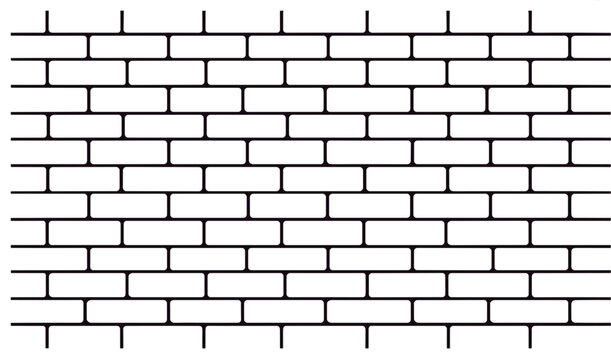 Brick wall outline pattern with seamless masonry texture and construction background illustration design