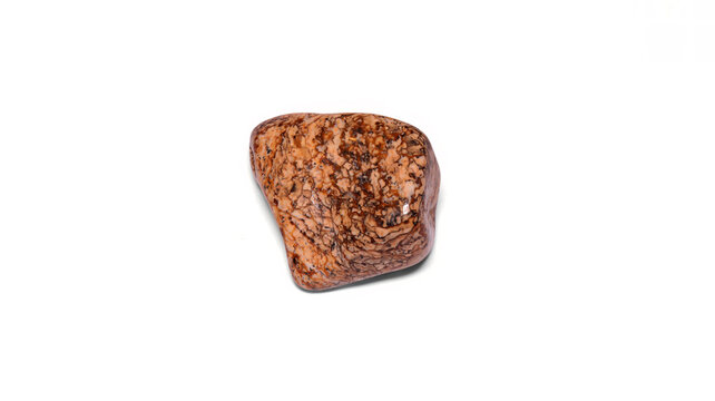 Quartz chalcedony picture jasper tumbled stone isolated white background