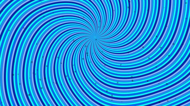 Hypnotic rotating spiral background with blue and light blue stripes, creating a mesmerizing optical illusion.