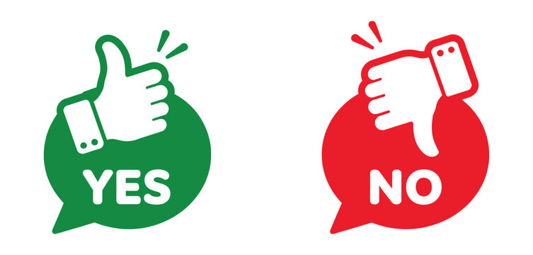 Thumb up and down icon set, like dislike symbols, yes no choice, agree disagree, approve deny, vector illustration, editable stroke, PNG