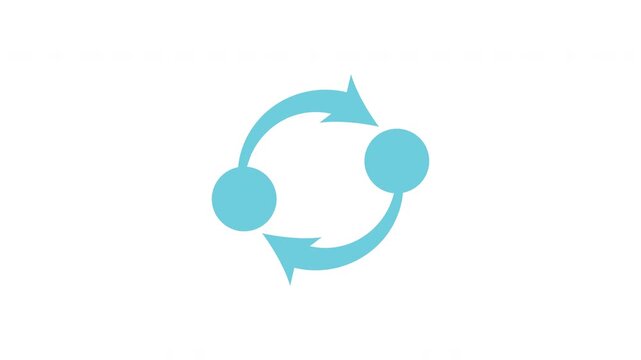 Circular Arrows Exchange Icon. Data Transfer, Synchronization, And Process Flow Motion Graphic. Continuous Loop And Cycle Representation