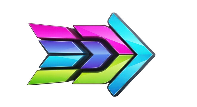 Colorful geometric arrows pointing forward