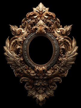 Premium 3D golden ornamental border with rich baroque details and elegant curves. Luxurious decorative frame ideal for high-end fashion, jewelry and exclusive branding projects.