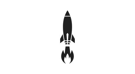 Black silhouette of a rocket ship. © Maryam