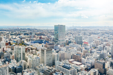 Fototapeta premium 横浜みなとみらい周辺の広大な都市俯瞰景観