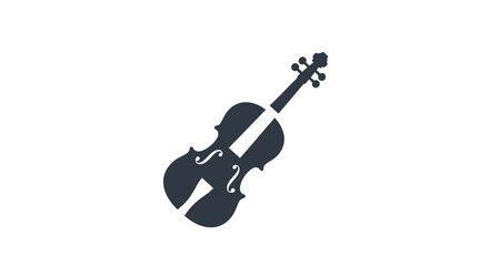 Black violin instrument silhouette music. © Maryam