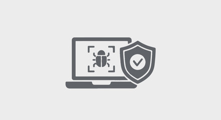 Laptop with bug shield security. © sudirman