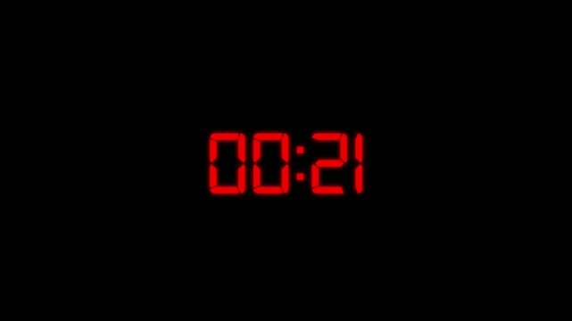 Animation of 25 second countdown timer, 25 to 0 countdown. Sustainable timer icon.