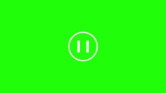 Animated sustainable video play and pause icon with mouse icon button click effect. 4k.  