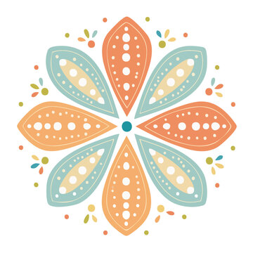 Colorful abstract floral mandala design