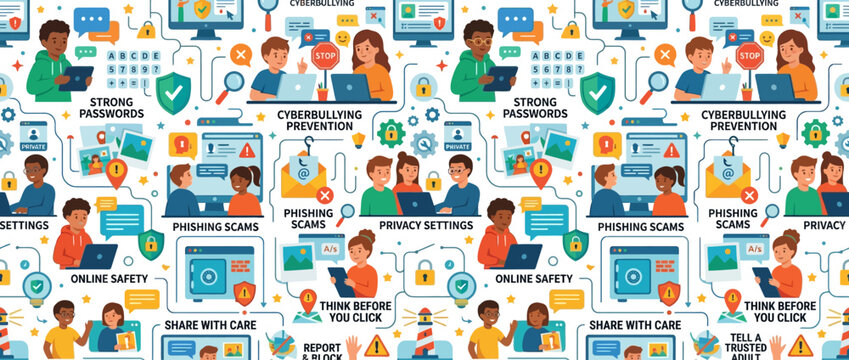 Online Safety and Cybersecurity Awareness Pattern for Kids and Adults