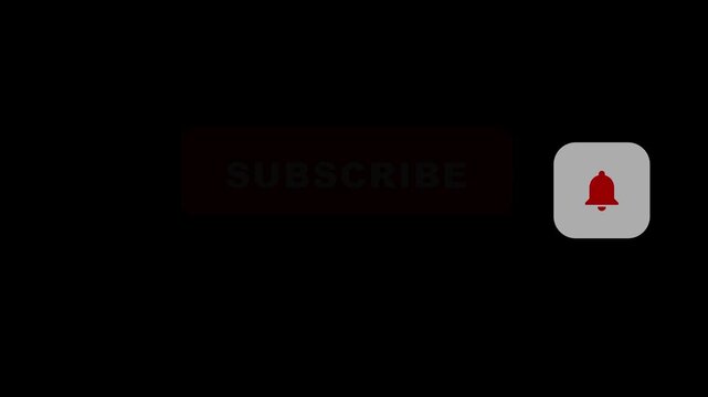 Subscribe button and notification bell icon 4k video