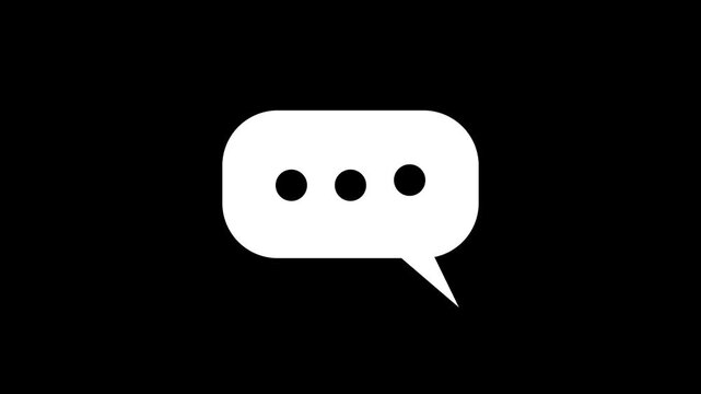 Minimalist speech bubble communication icon 4k video