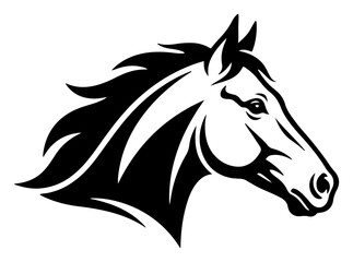 Horse head profile portrait in bold graphic style © Aisha Kudorova