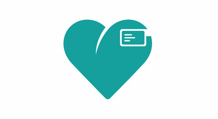 Fototapeta premium Teal Heart with Smart Phone.
