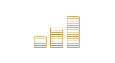 Three Stacks of Gold Coins Tower. © Galy Ariyandy
