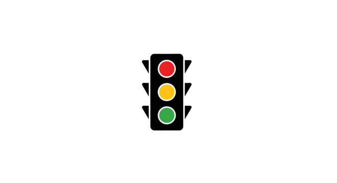 Traffic Light with Red Yellow Green Lights.