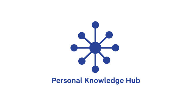 A Logo For A Personal Knowledge Hub It Is A Blue Circular Shape With Six