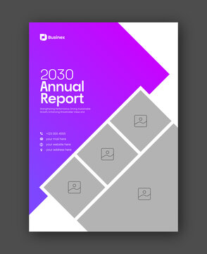 Brochure cover or annual report flyer design template for corporate business agency