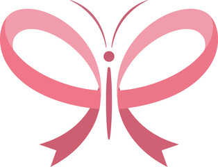 Naklejka premium Pink Butterfly Breast Cancer Awareness Vector Illustration