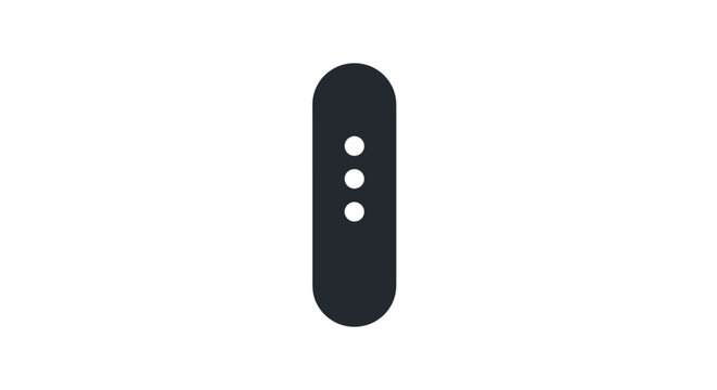 Black mobile phone menu button icon.