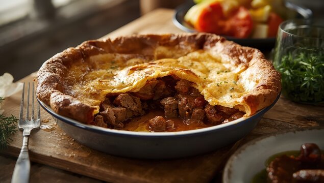 Homemade beef pie