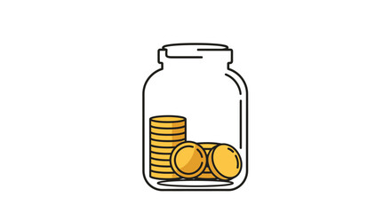Coins in a glass jar. © Bani