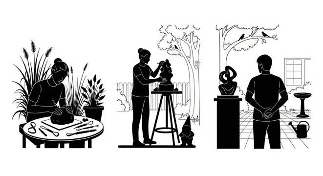 Artists working in a creative studio environment.