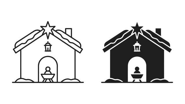 Nativity Scene Icon Set