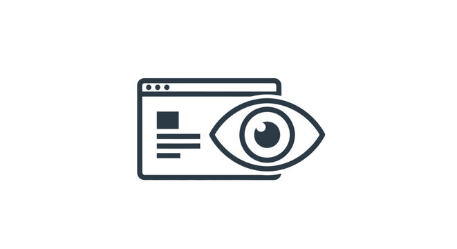 Eye watching web browser window closely.