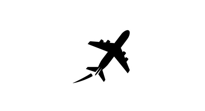 Airplane Silhouette in Flight Mode.