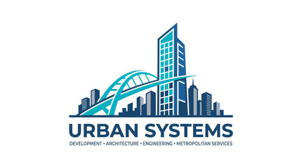 Obraz premium Urban Systems Logo Design Architecture.