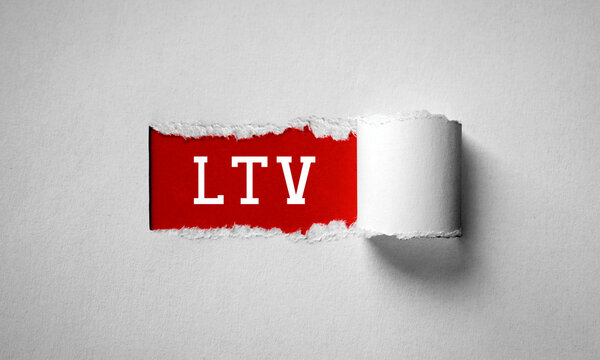 LTV, Lifetime Value - torn paper strip concept