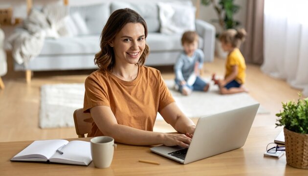 Authentic Work-From-Home Mom Multitasking 