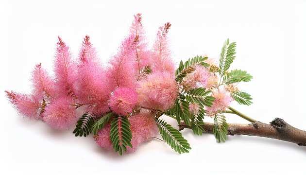 Blooming Smoke Tree Branch Isolated On White Background Smoke Bush Cotinus Plant Bloom