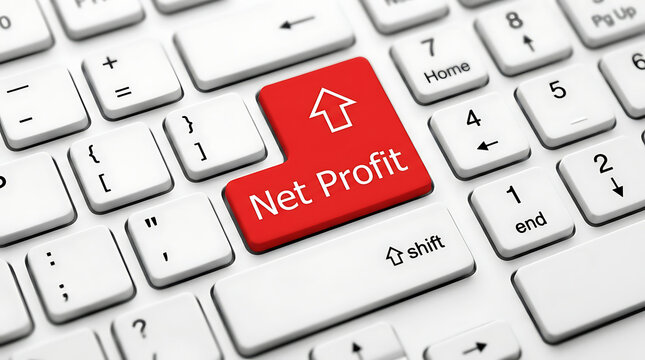 Net Profit Keyboard Button &ndash; Business Finance, Profitability and Financial Performance Concept