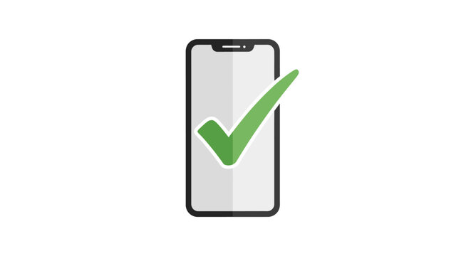Smartphone with green check mark.