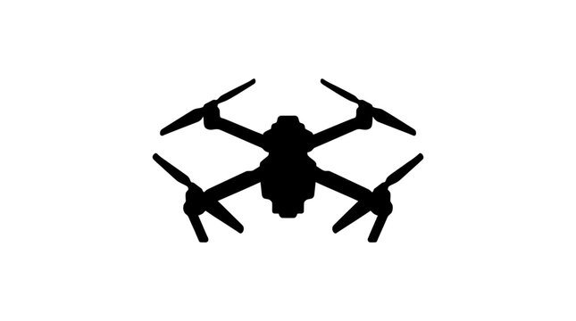 Modern quadcopter drone silhouette for aerial photography.