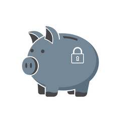 Secure Piggy Bank Savings Concept. © Konying4