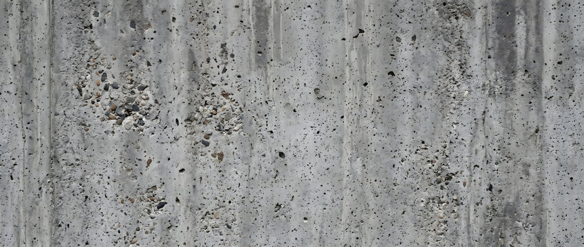 Concrete weathered exposed aggregate wall texture with distressed industrial surface for architectural visualization and construction backgrounds