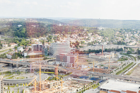 Belgrade Cityscape Aerial View with nterchange 