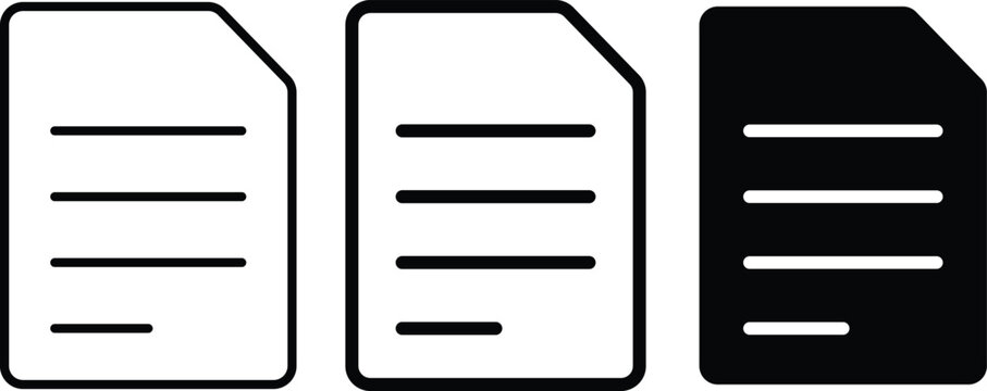 document icon set.  Paper document icons. transparent png  symbol.  proposal icon design template