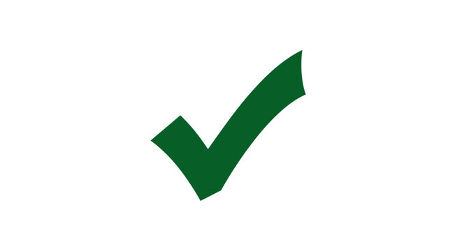 Green Check Mark Symbol Icon.