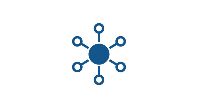 Blue Network Connection Node Icon.