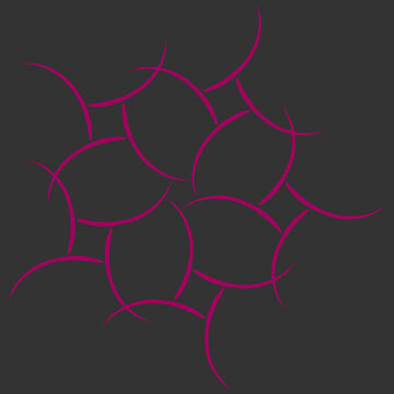Abstract neon pink interlocking circles grid background