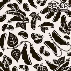 Fototapeta premium Beans pattern background set. Collection icon beans. Vector