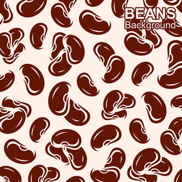 Beans pattern background set. Collection icon beans. Vector