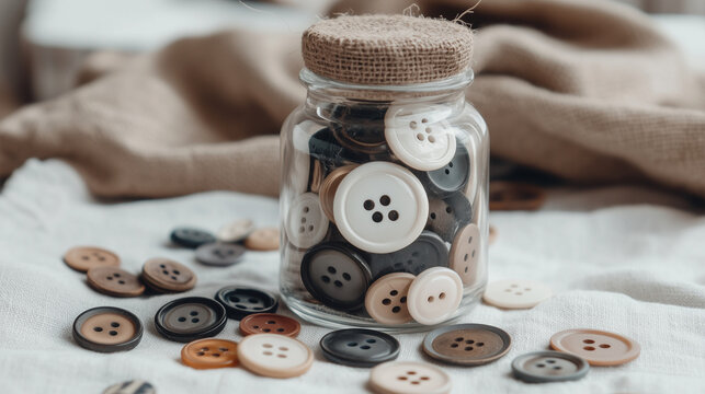 Ai  old sewing buttons, Fabric, garment tailoring, stack of fabric